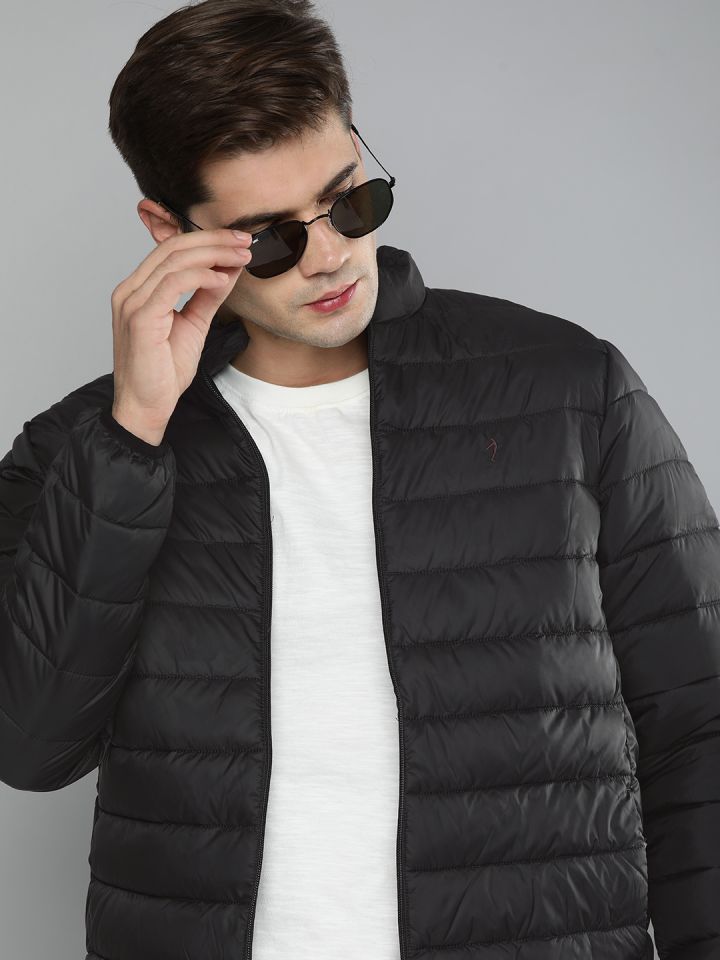 Mens black long puffer sales jacket