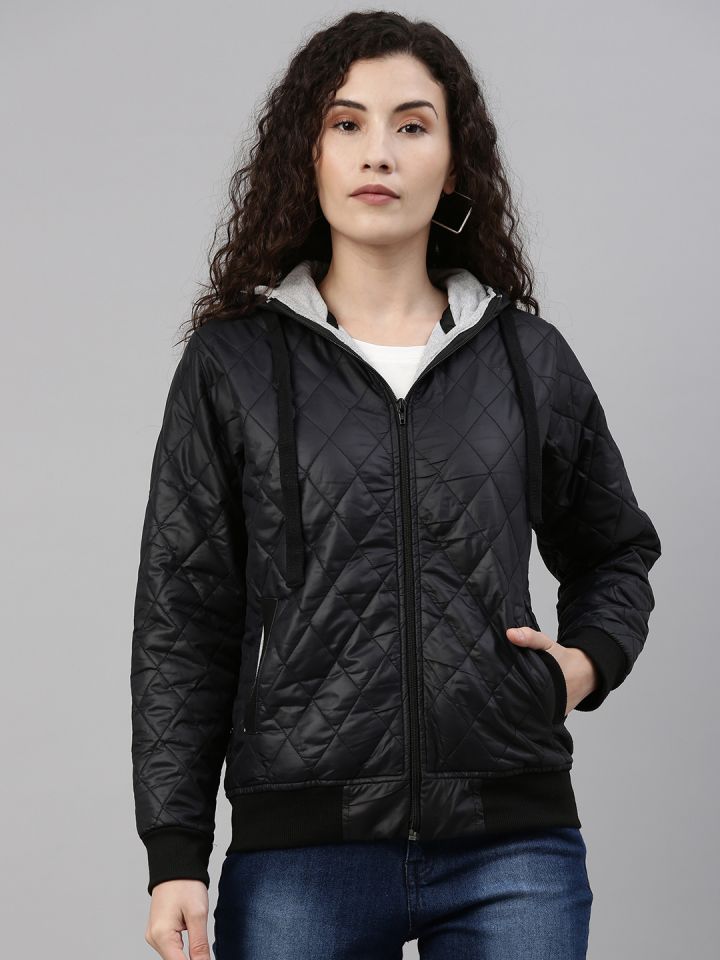 Campus sutra black quilted jacket store