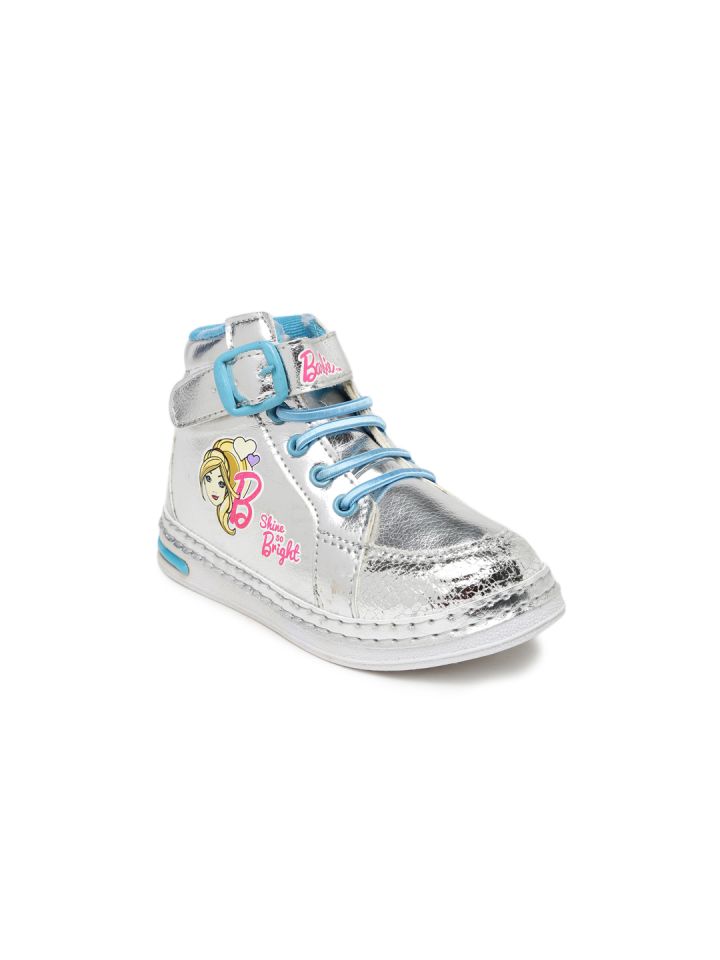 Buy Barbie Girls Silver Solid High Top Sneakers Casual Shoes for