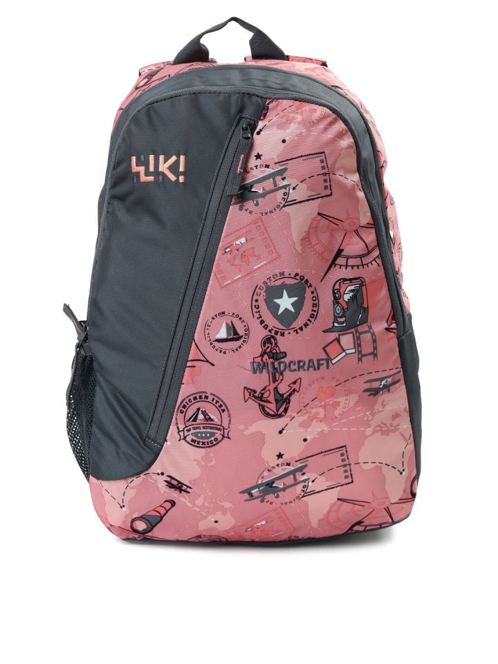 Pink and cheap grey backpack