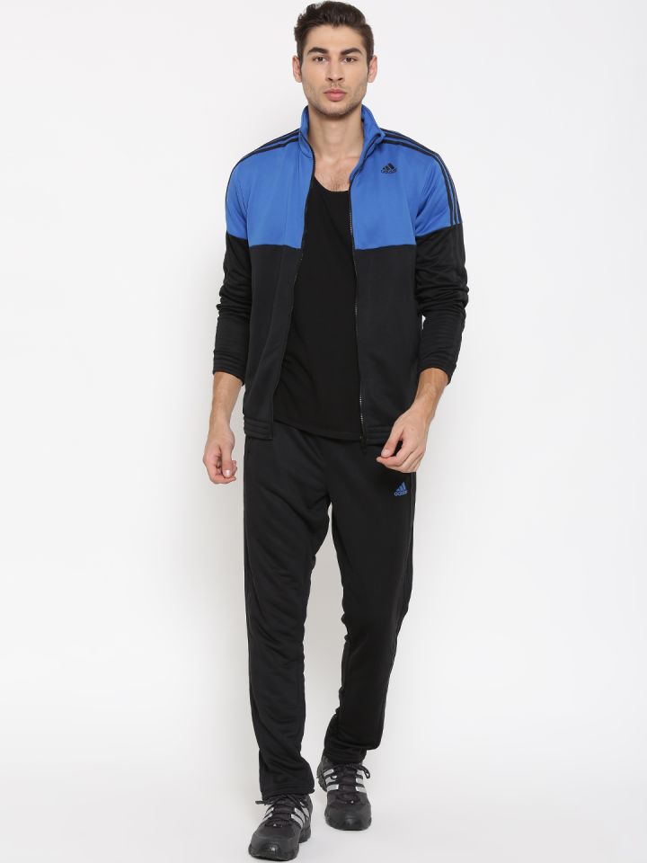 Buy Adidas Blue Black Ts Kn Colourblocked Training Tracksuit Tracksuits For Men 1488917 Myntra