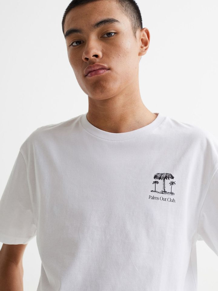 H&m t shirt white online