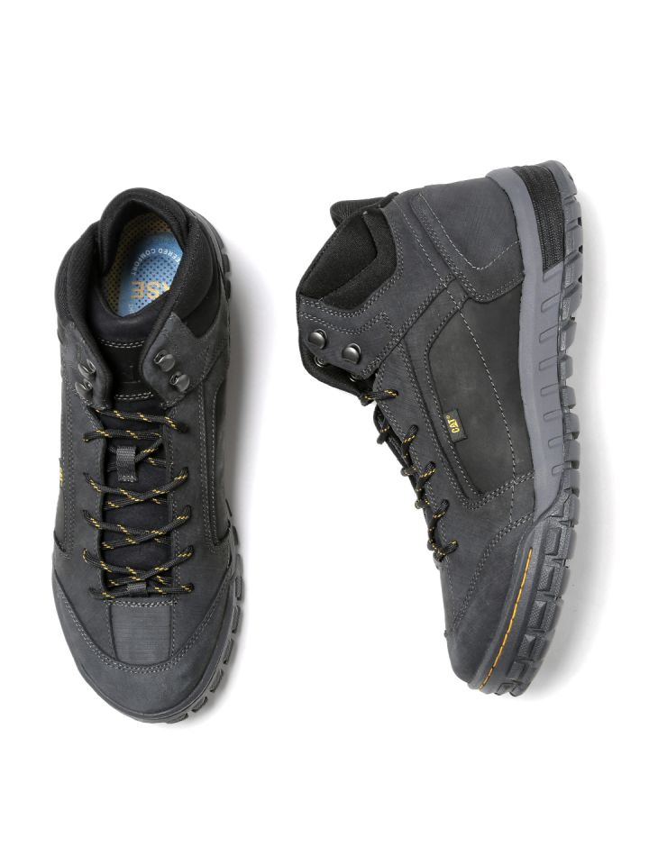 Buy Cat Men Charcoal Grey Sentinel Mid Leather Casual Shoes Casual Shoes For Men 1494522 Myntra