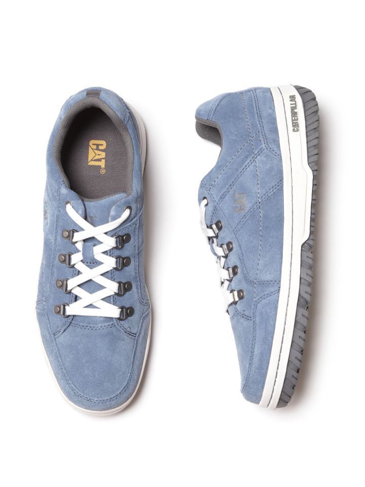 CAT Men Blue Brisco Leather Sneakers