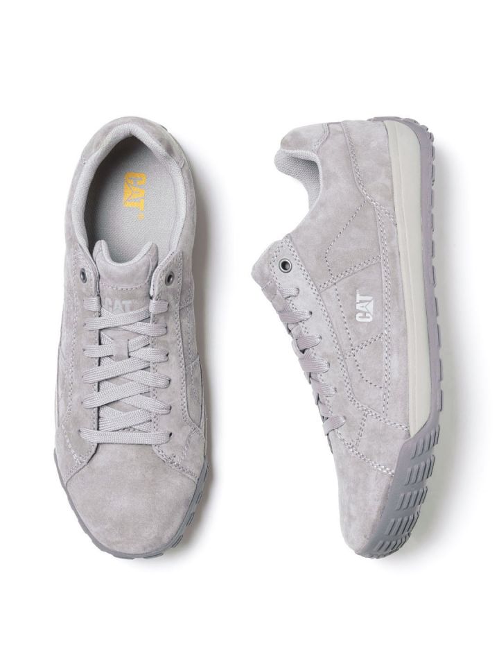 CAT Men Grey Nevins Wolverine Leather Sneakers