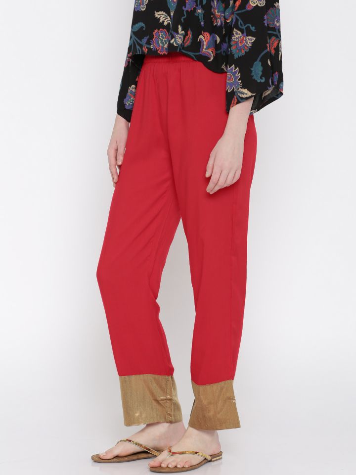 Women Red Trousers  Buy Women Red Trousers online in India