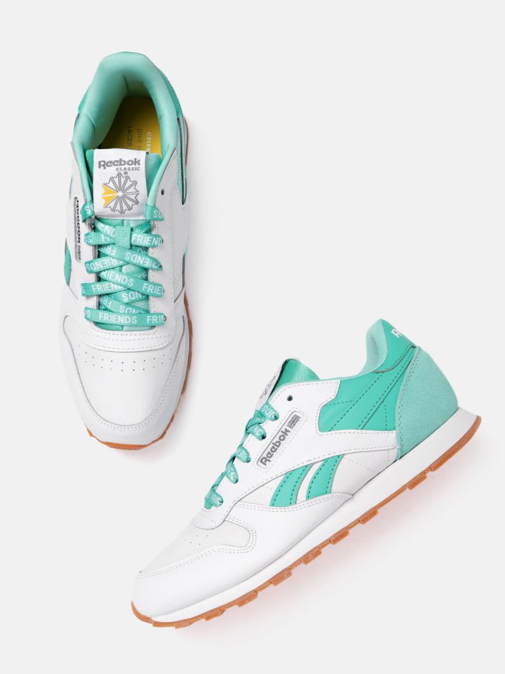 Buy Reebok Classic Kids White Sea Green Colorblocked Classic