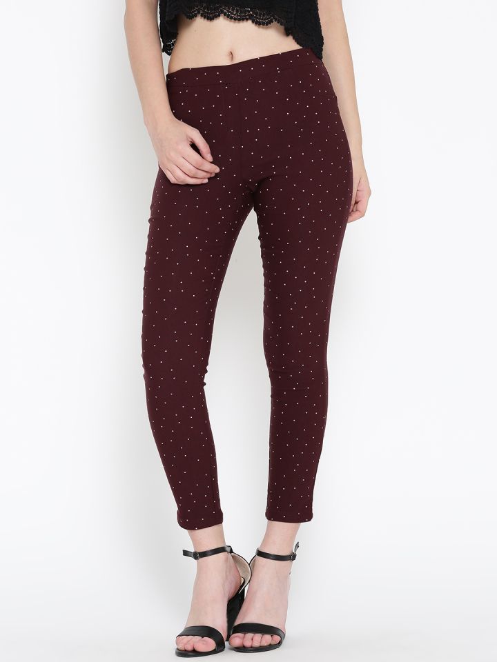 printed jeggings myntra