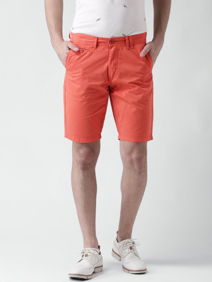 Buy BLEND Men Orange Solid Chino Shorts Shorts for Men 1500927