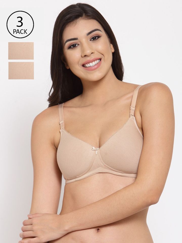Natural Bamboo & Cotton Bra Liner (Beige, 3-pk, Small) - No