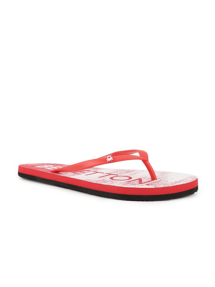 Buy United Colors Of Benetton Women Red White Self Design Thong