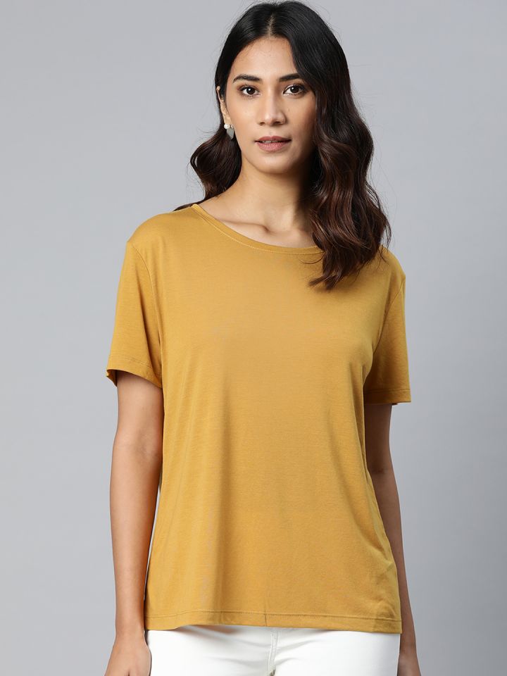 Mustard yellow hot sale shirt womens