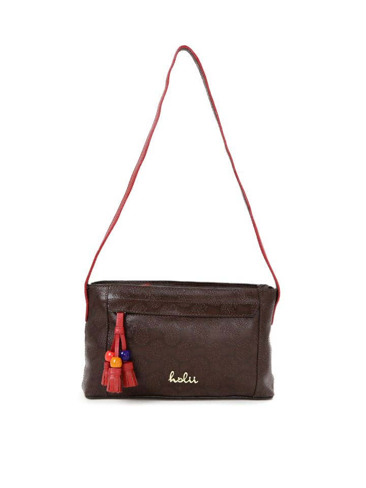 Holii Brown Patterned Real Leather Moscow 06 Shoulder Bag