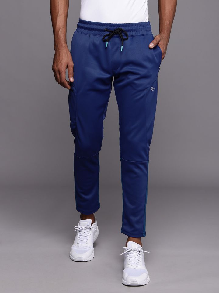 Buy WROGN ACTIVE Men Navy Blue Solid Slim Fit Track Pants Track