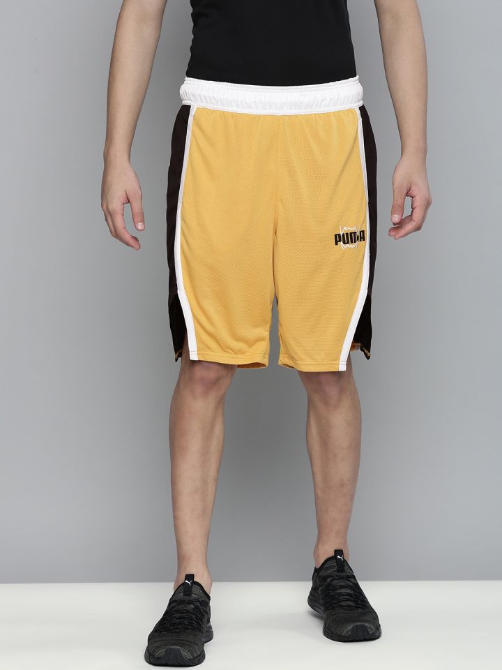 Buy PUMA Hoops Men Mustard Yellow Black Colourblocked DryCELL