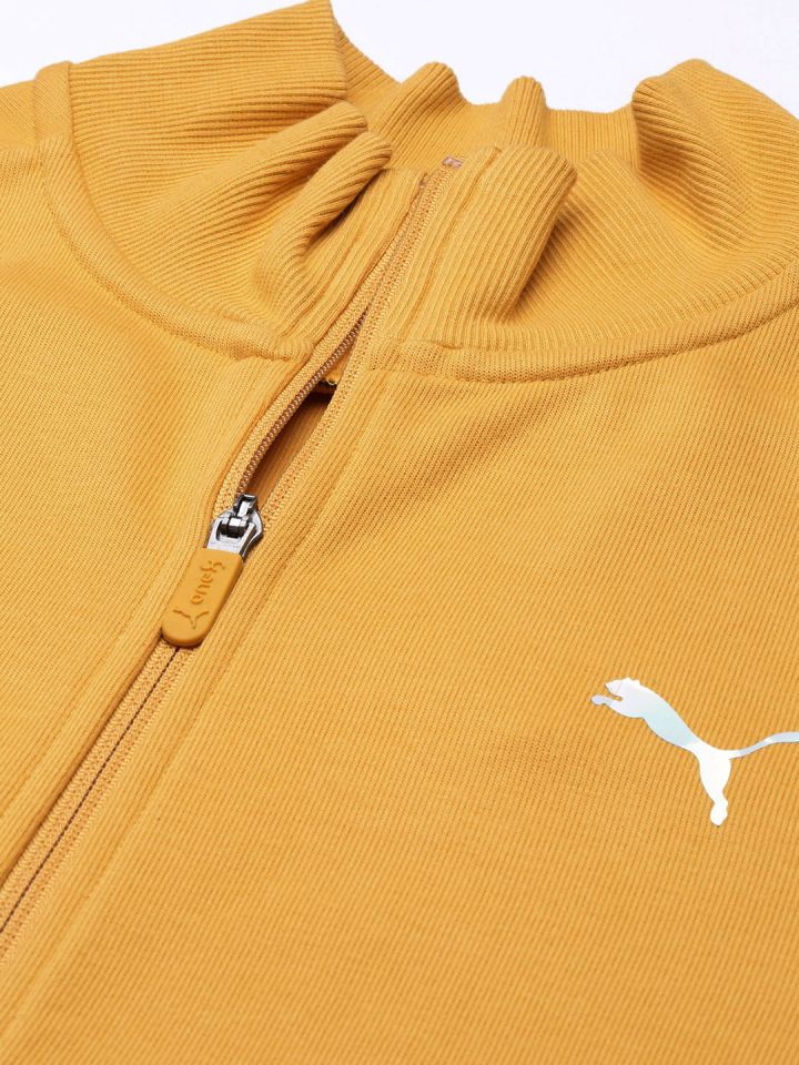 Buy One8 X PUMA Men Mustard Yellow Solid Slim Fit Track Jacket