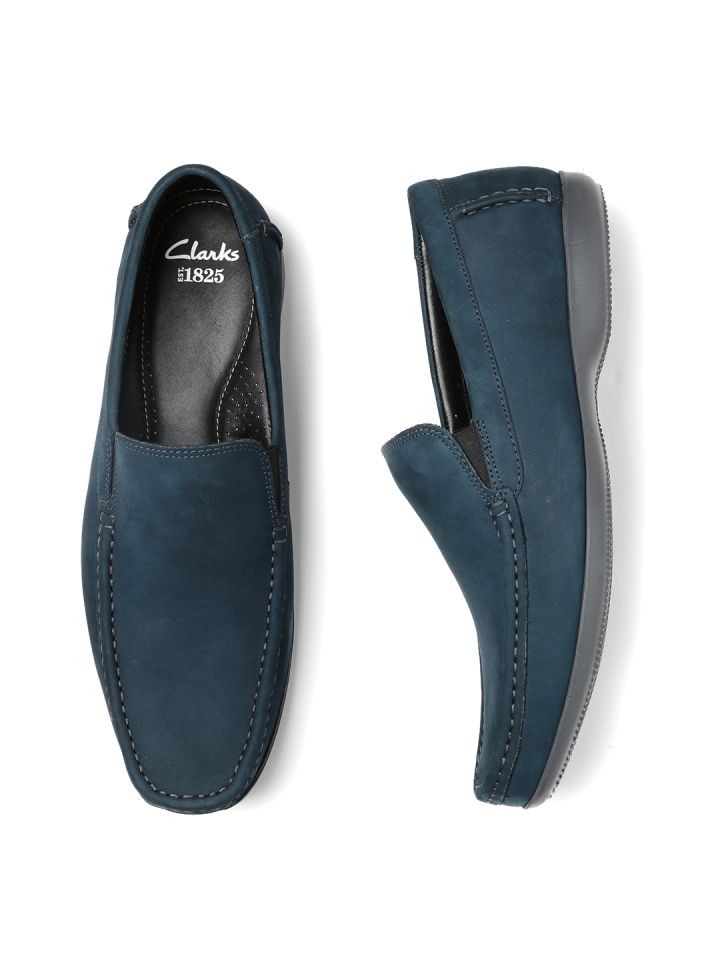 Clarks Men Blue Suede Leather Loafers
