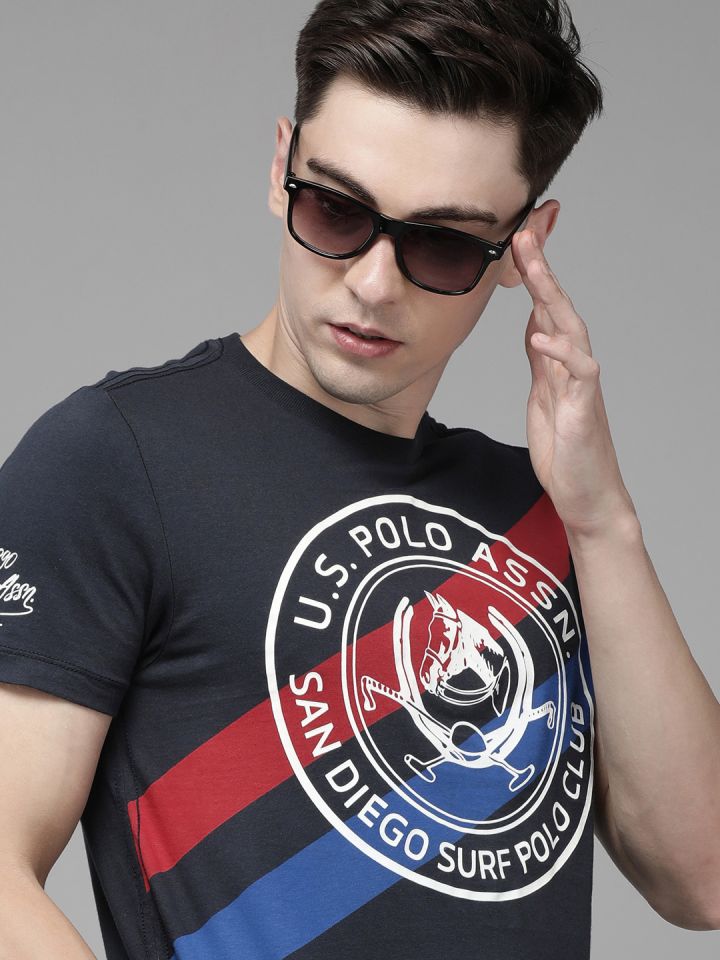 Buy U.S. Polo Assn. Denim Co. Men Navy Blue White Typography