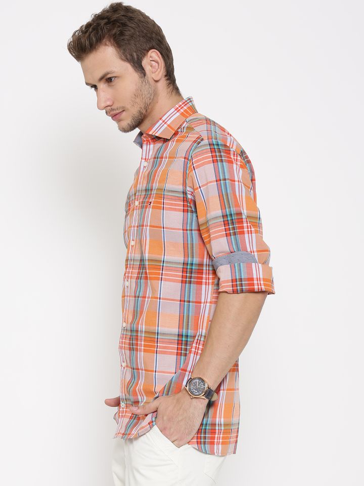 Orange and blue tommy hilfiger shirt outlet