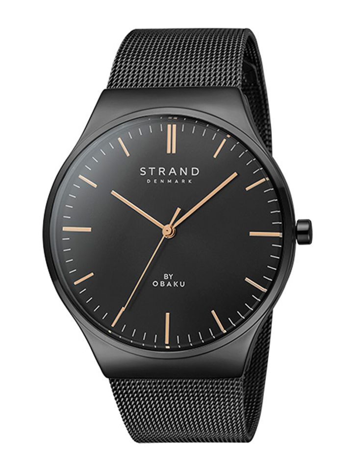 Buy STRAND BY OBAKU Women Black Brass Dial Black Stainless Steel