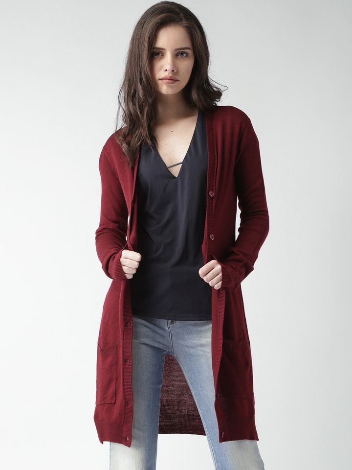 Buy ALCOTT Women Maroon Longline 