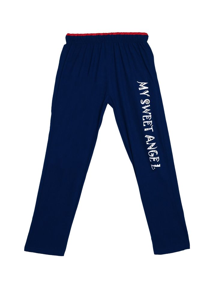 Girls navy track pants hot sale