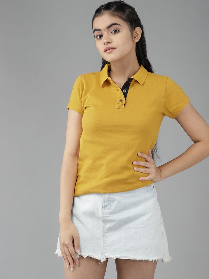 Girls mustard yellow shirt hotsell