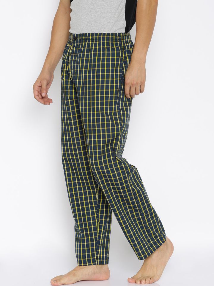 Liberty Navy Yellow Checked Pyjamas 8907158026307