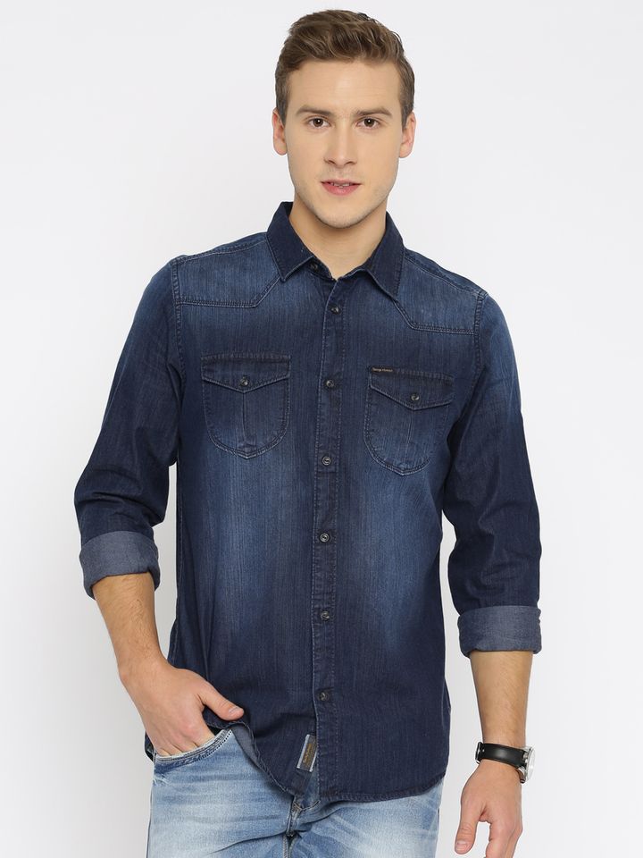 Blue Denim Casual Shirt - Shirts 