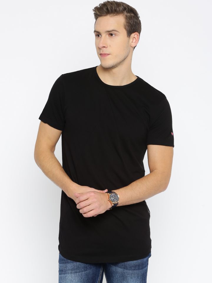 Buy Being Human Clothing Men Black Longline T Shirt Tshirts for