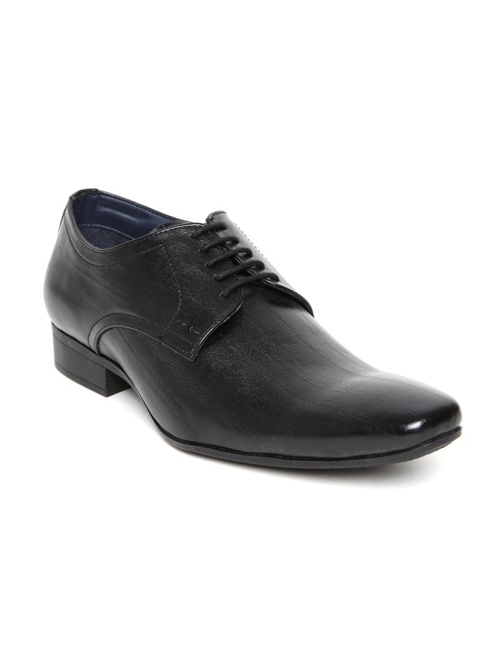 Bata black top leather formal shoes