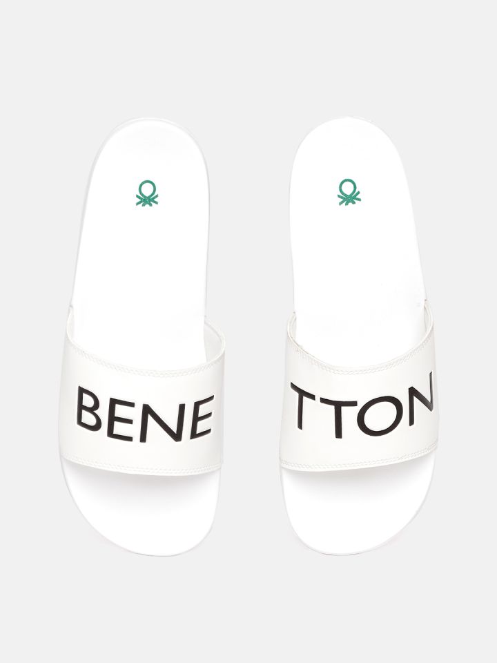 Buy United Colors Of Benetton Men White Black Brand Logo Print
