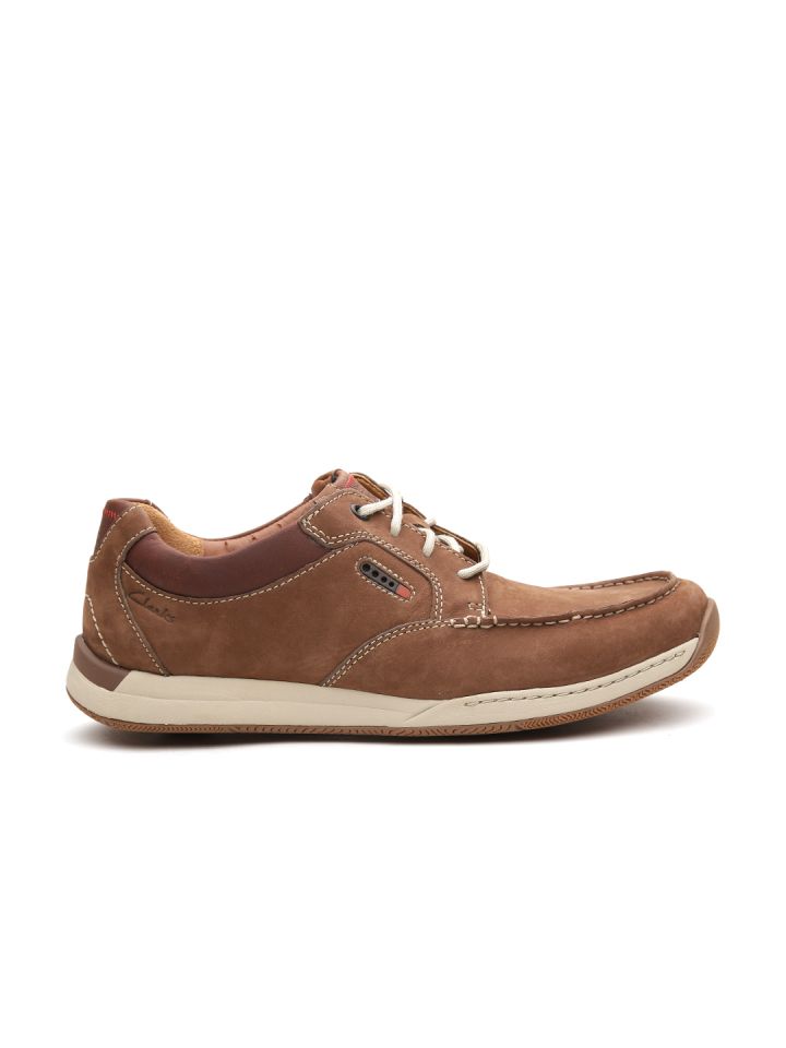 Clarks Men Brown Leather Solid Regular Sneakers