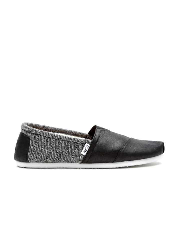 Toms black coated canvas sales