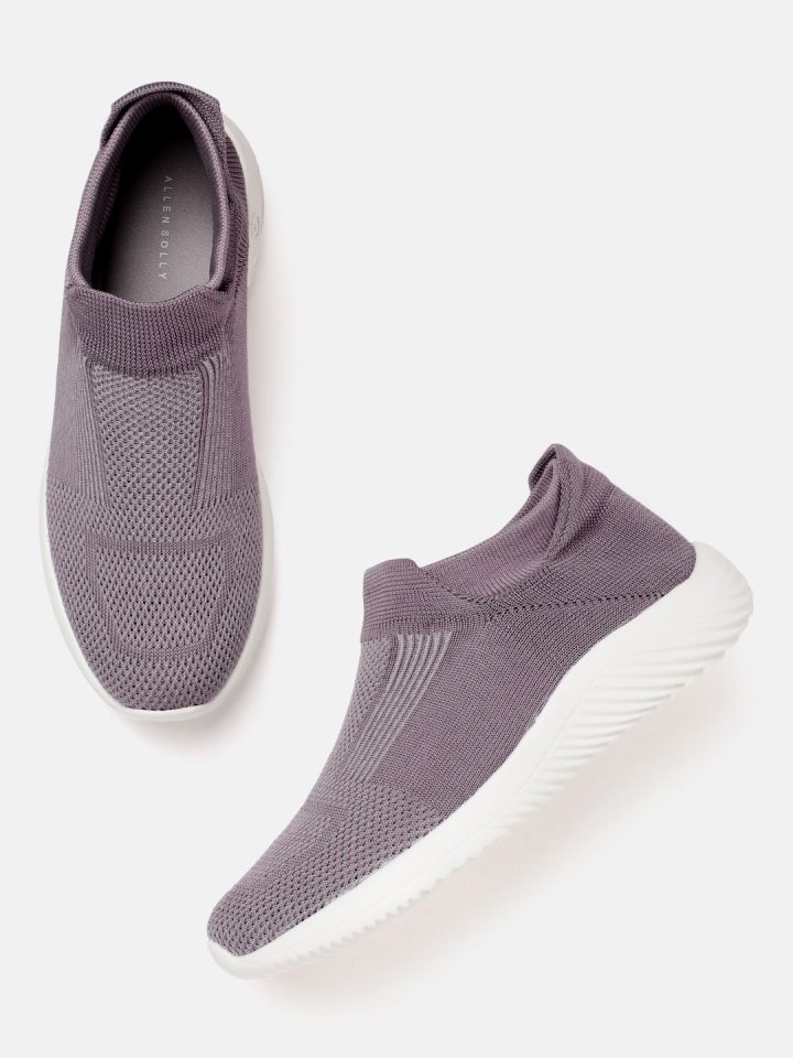 Buy Allen Solly Women Mauve Woven Design Slip On Sneakers Casual