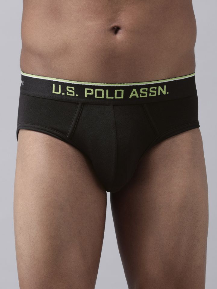 U.S. Polo Assn. Men Black Hip Briefs I100-002-PL