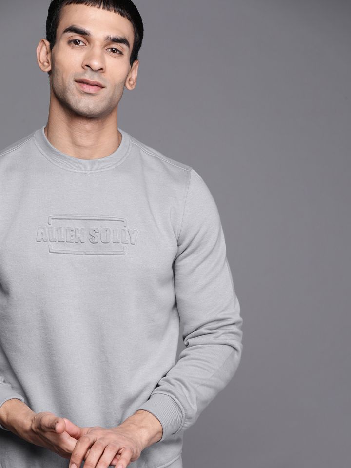 Buy Allen Solly Sport Men Grey Brand Logo Self Design Sweatshirt