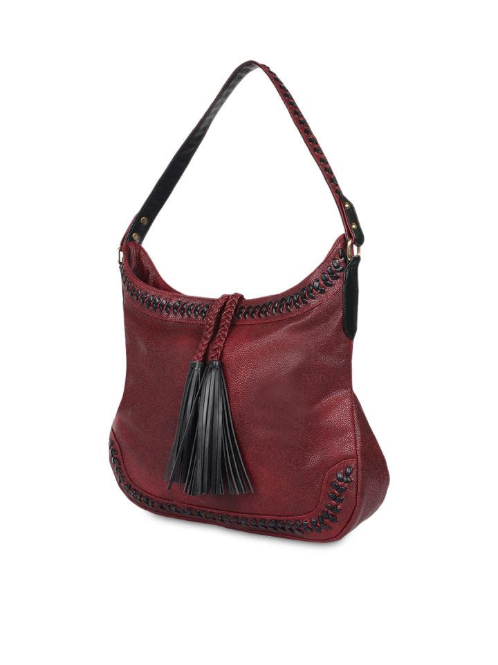 Maroon hobo bag sales