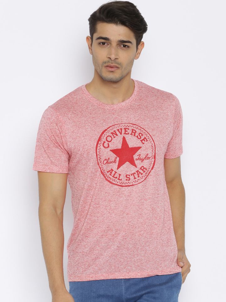 Converse t shirt clearance mens pink