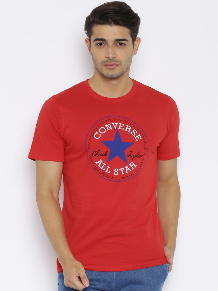Converse Men Red Printed T shirt