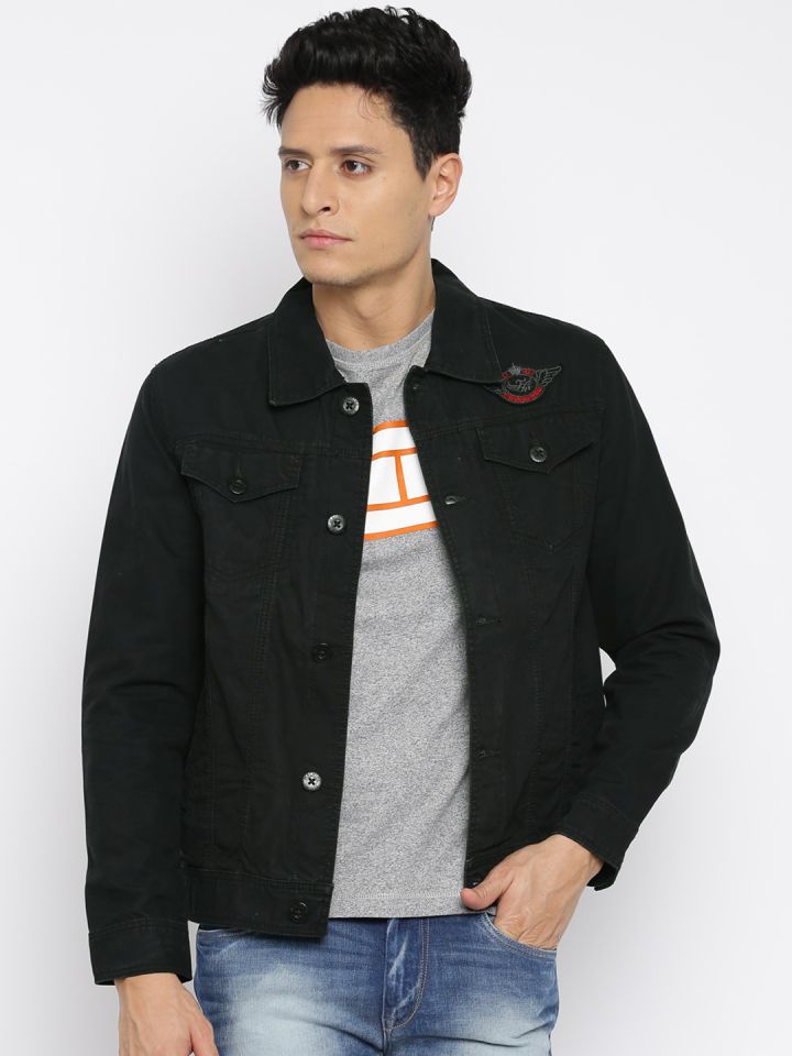 Buy Flying Machine Black Denim Jacket Jackets for Men 1549819