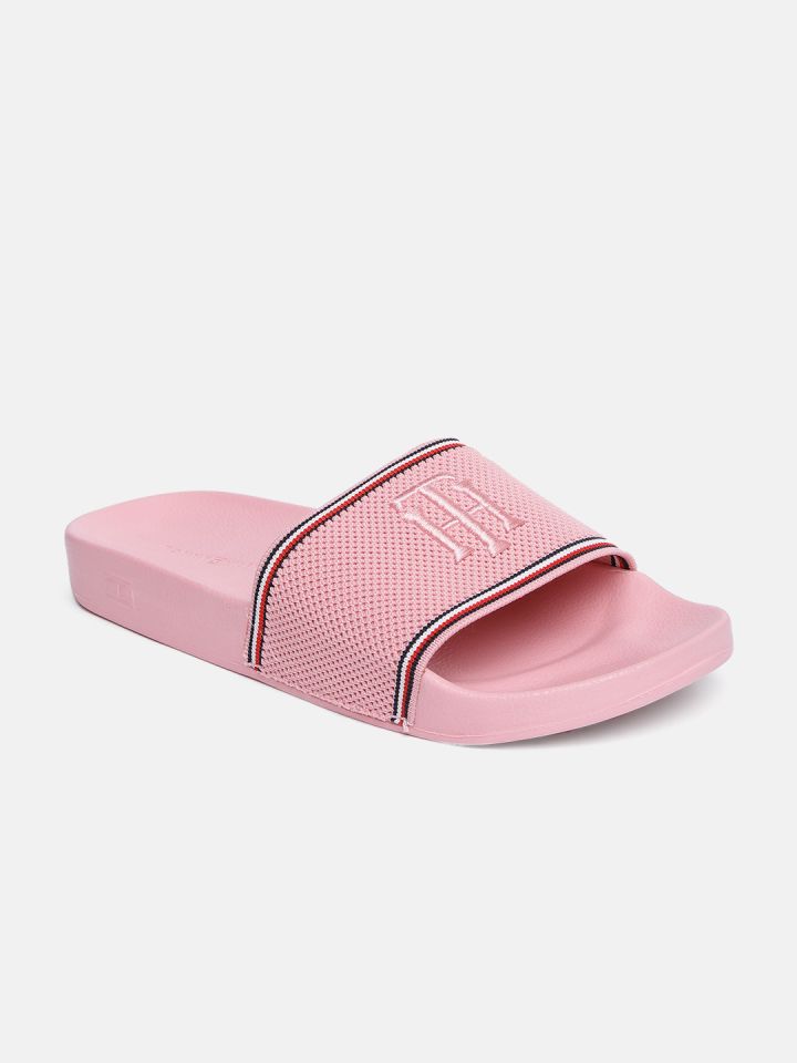 Tommy Hilfiger Women Pink Solid Sliders
