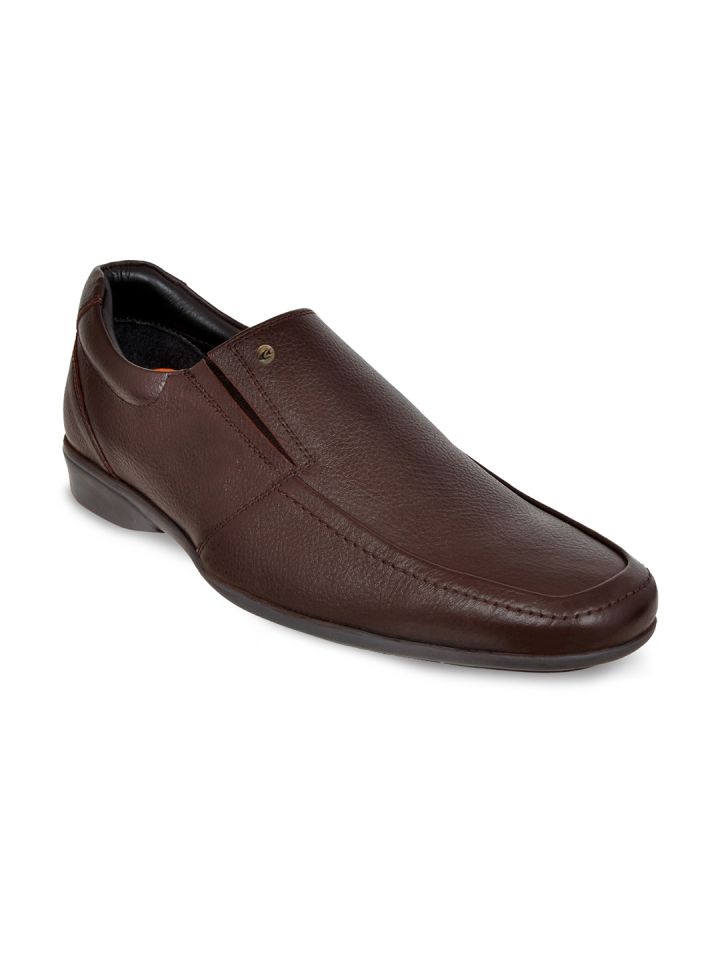 Buy Allen Cooper Men Brown Solid Leather Formal Slip On Shoes