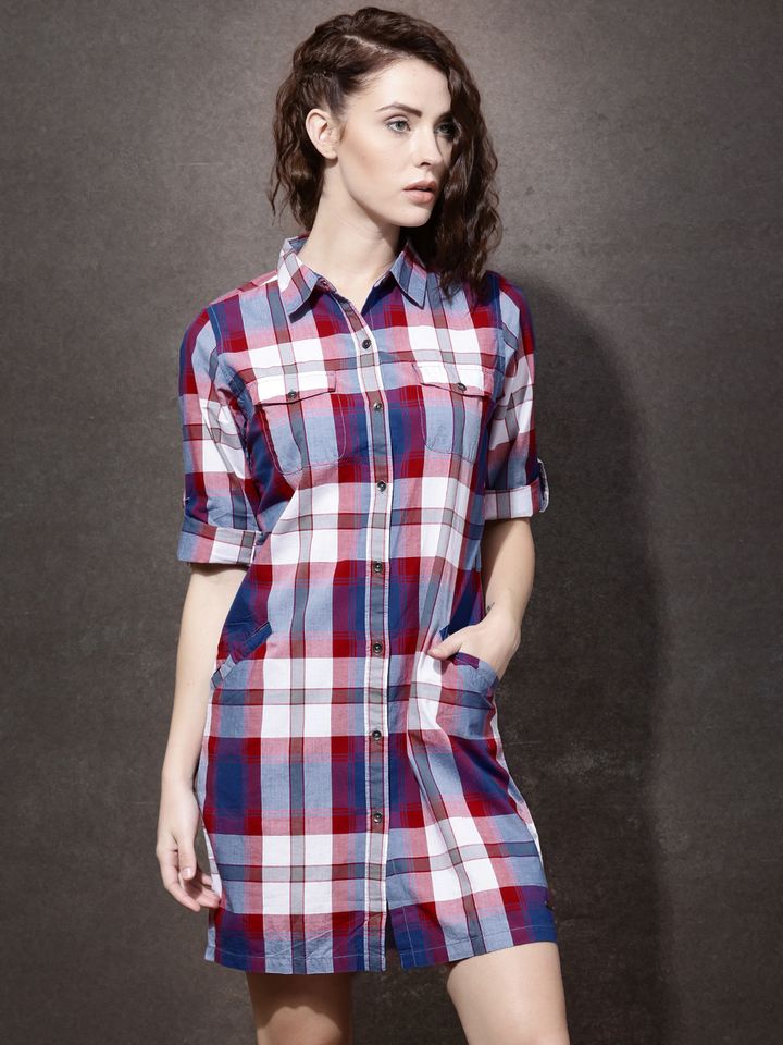 checked dress myntra