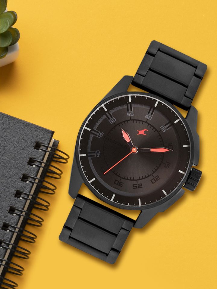 Fastrack black chain shop watch for men