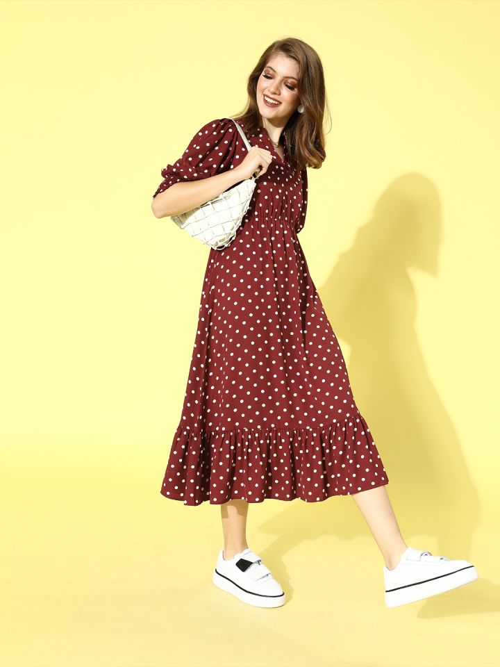 Lush polka dot dress sales