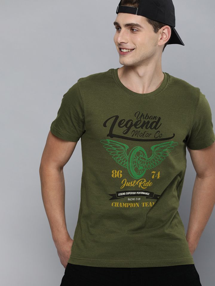 Olive green champion clearance t shirt