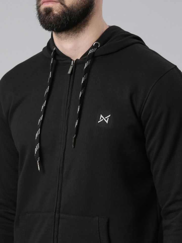 Buy Force NXT Men Black Hooded Cotton Sweatshirt Sweatshirts for