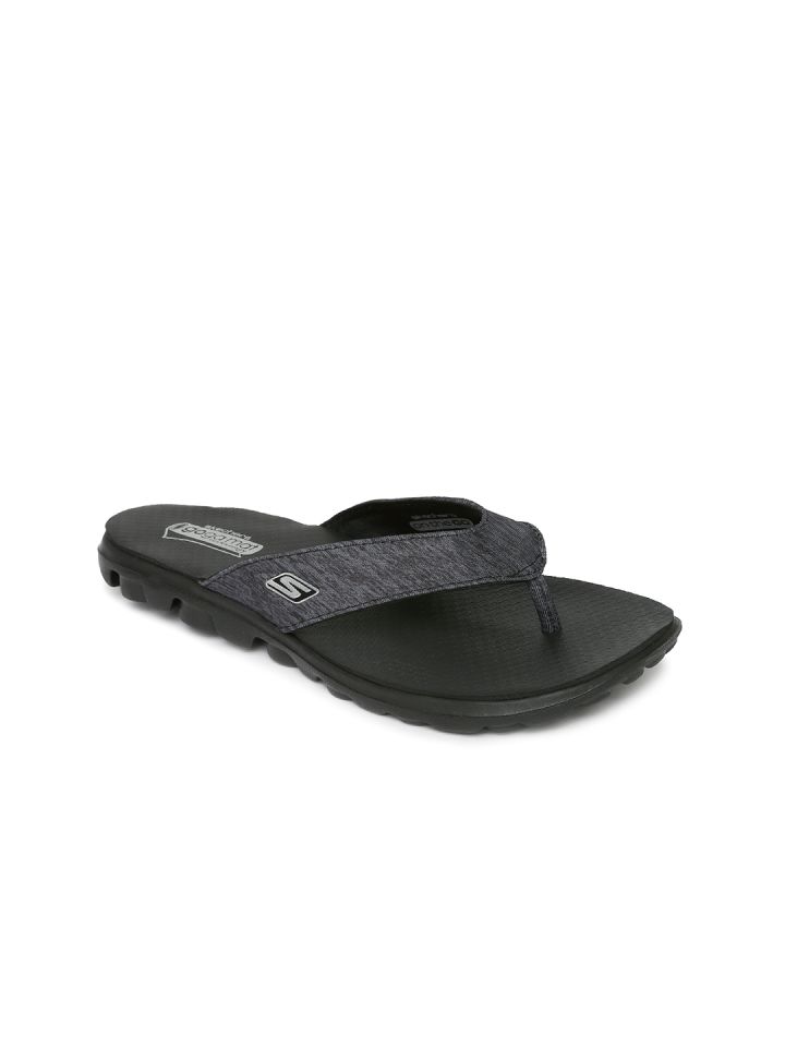 Skechers Women Grey Black On The Go Flow Flip Flops