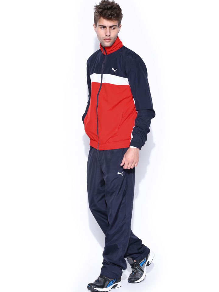 Red white and blue puma tracksuit online